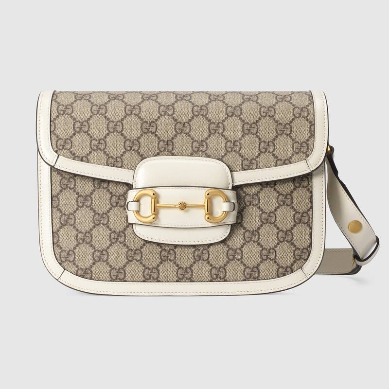 Gucci Horsebit 1955 Small Shoulder Bag 602204 White